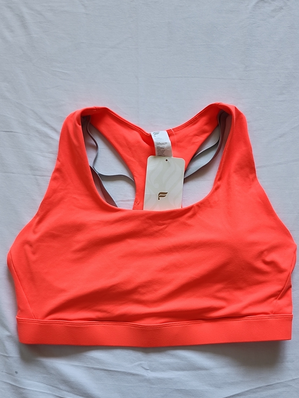 Fabletics Neon Coral Orange Racerback Sports Bra Plus Size 1X NWT